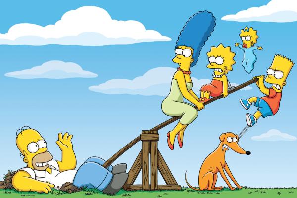 Bild 1 von 21: (v. l. nach r.:) Homer, Marge, Lisa, Maggie und Bart Simpson