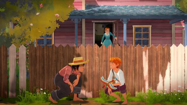 Bild 1 von 3: Tom und Huck hecken einen Plan aus.