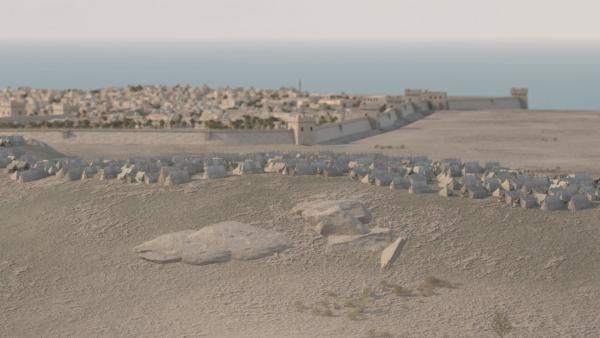 Bild 1 von 3: Bollwerk im Heiligen Land: 1189 belagern die Kreuzfahrer die Hafenfestung Akkon am östlichen Mittelmeer.