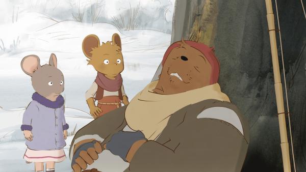 Bild 1 von 3: Celestine (li.) und Didi (2.v.li) möchten herausfinden, was sich Bolero (re.) wohl zum Geburtstag wünscht.