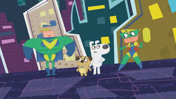 Bild 1 von 4: Dog und Puck bekommen es mit Superhelden zu tun.