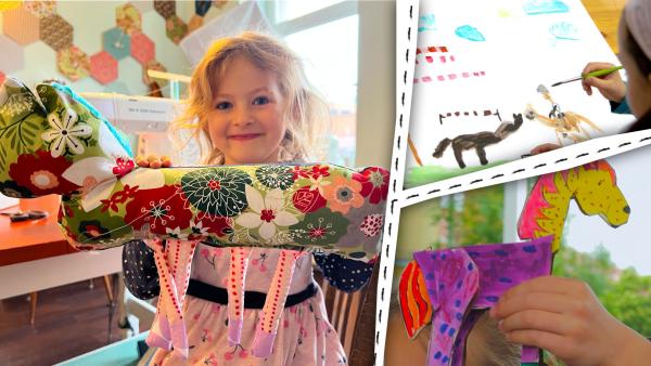 Bild 1 von 2: Bei ENE MENE BU nähen, basteln und malen wir Pferde.