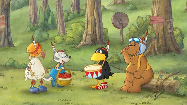 Bild 1 von 3: Socke und seine Freunde spielen Indianer.