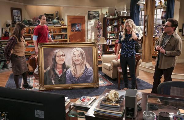 Bild 1 von 20: Sheldons (Jim Parsons, 2.v.l.) und Amys (Mayim Bialik, l.) Experiment ist geglückt: Die beiden ziehen tatsächlich zusammen. Um Platz zu schaffen, wollen sie einige Besitztümer an Vormieterin Penny (Kaley Cuoco, 2.v.r.) zurückgeben. Doch dann stellt plötzlich auch Leonard (Johnny Galecki, r.) Forderungen und es kommt zum Streit ...