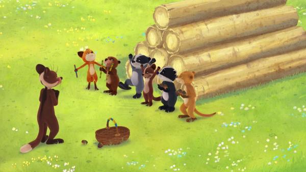 Bild 1 von 3: Die Kinder üben ihre Kunststücke für eine große Show im Wald.