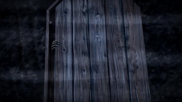 Bild 1 von 2: Um zu verhindern, dass bestimmte Tote als Vampire ihr Unwesen treiben, wurden ihre Leichen mit Holzpfählen durchbohrt und so am Sarg festgenagelt.