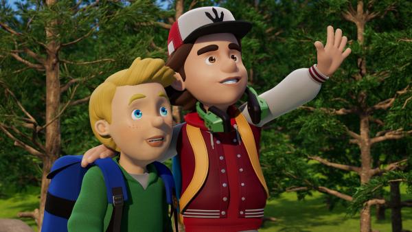 Bild 1 von 3: Wie gern würden Peter und James echte Dinosaurier-Knochen sehen.