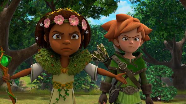 Bild 1 von 4: Katell (l.) und Robin (r.) wollen den Wald vor Prinz John und seinen Befehlen schützen.