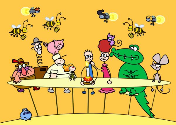 Bild 1 von 2: Eines Tages denkt TOM an ein leckeres Erdbeermarmeladebrot mit Honig. Doch alle verhalten sich merkwürdig.