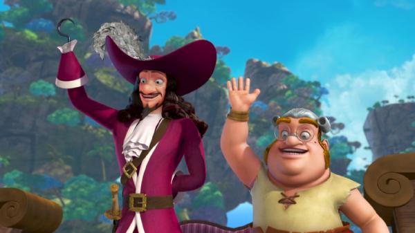 Bild 1 von 9: Captain Hook und Smee grüßen einen Neuankömmling.