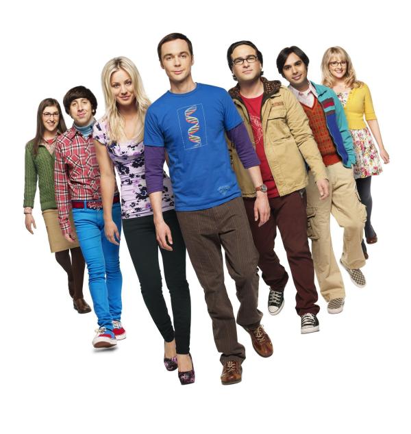 Bild 1 von 30: (7. Staffel) - Eine ganz besondere Clique: Bernadette (Melissa Rauch, l.), Howard (Simon Helberg, 2.v.l.), Amy (Mayim Bialik, r.), Sheldon (Jim Parsons, M.), Leonard (Johnny Galecki, 3.v.r.), Penny (Kaley Cuoco, 3.v.l.) und Raj (Kunal Nayyar, 2.v.r.) ...