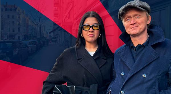 Bild 1 von 1: Eklig, dreckig und ineffizient. Nein, nicht Pierre M. Krauses Gesprächsführung, sondern die Kölner Stadtbahn. Zumindest laut Yasmine M´Barek, die ihn schneller von den Vorzügen eines E-Scooters überzeugt, als er seinen Recup-Becher aufessen kann.