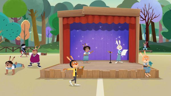 Bild 1 von 3: Unter Max´ strenger Aufsicht üben alle für den Talentwettbewerb.© SWR/Akkord Film 2026/2Minutes - Honorarfreie Verwendung gemäß der AGB im engen inhaltlichen, redaktionellen Zusammenhang mit genannter Sendung bei Nennung \