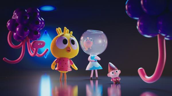 Bild 1 von 2: Karla (Mitte links), Goldie (Mitte) und Bob (Mitte rechts) sind noch etwas skeptisch. Im Haus von Plonks Eltern (links und rechts) läuft eben alles ein bisschen anders. Bei dieser Alienfamilie gelten eigene Regeln.
© ZDF/2023 DR, Sparre Production, GODO Films - Honorarfreie Verwendung gemäß AGB im engen inhaltlichen redaktionellen Zusammenhang mit genannter Sendung bei Nennung \