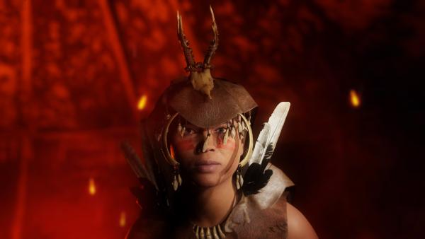 Bild 1 von 13: Bei einer Heilung trug die Schamanin vermutlich einen Kopfschmuck, der von den Hörnern eines Rehbocks gekrönt war. Solche Geweihkappen sind beispielsweise in Sibirien und Nordamerika vielfach für Schamanen belegt. Außerdem trug sie eine Kette aus Tierzähnen. Insgesamt 50 Zähne befanden sich in ihrem Grab, die meisten waren sorgfältig durchbohrt.