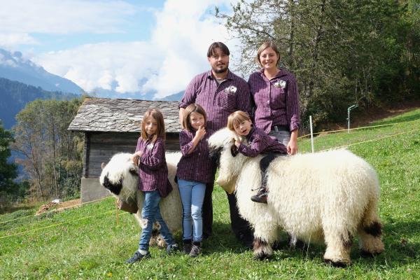 Bild 1 von 1: SRF DOK_Das schönste Schaf im Wallis_Familie Schnydrig aus dem Wallis mit ihren schönsten Schwarznasenschafen_Copyright SRF - Christ Media
