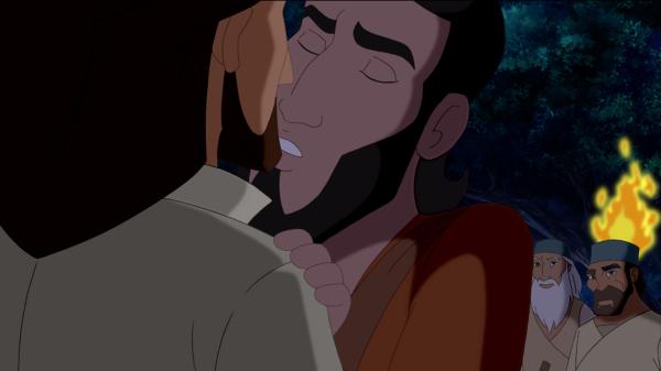 Bild 1 von 3: Judas gibt Jesus den verräterischen Kuss.