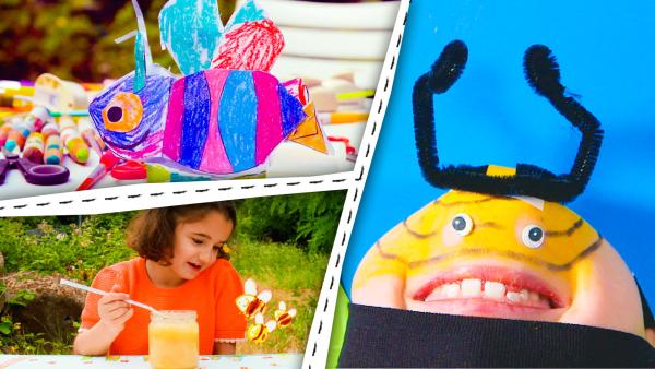 Bild 1 von 2: Kinder basteln, malen und erzählen über Bienen.