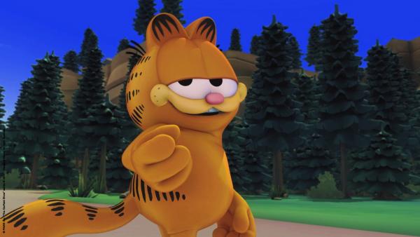 Bild 1 von 2: Garfield will mutig sein und als erster in den Wald gehen.