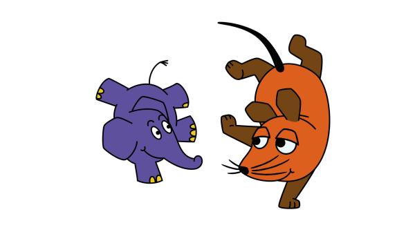 Bild 1 von 6: Die Maus und der Elefant.