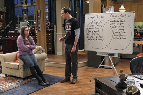 Bild 1 von 8: Amy (Mayim Bialik, l.) und Sheldon (Jim Parsons, r.) haben ein Problem: Sie sind sich zwar einig, dass sie in Partnerkostümen zur Halloween-Party gehen wollen, können sich aber nicht darauf einigen, als welches Paar sie gehen sollen ...