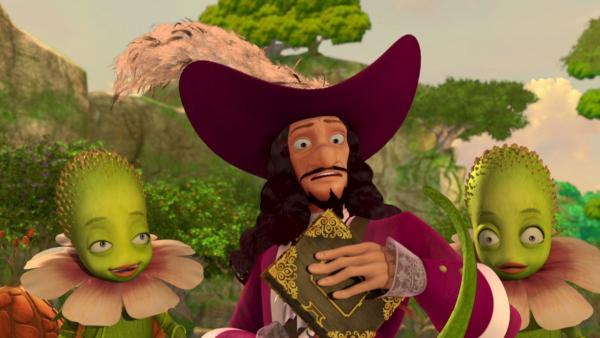 Bild 1 von 5: Captain Hook im Geheimen Garten - umringt von den geschwätzigen Blumen.