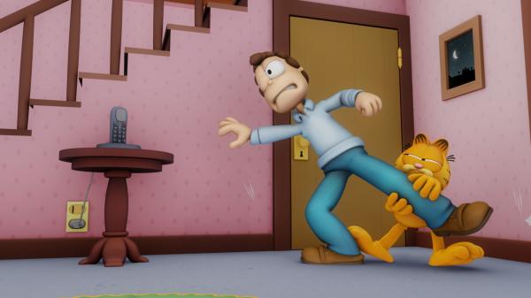 Bild 1 von 3: Garfield versucht Jon davon abzuhalten noch mehr beim \