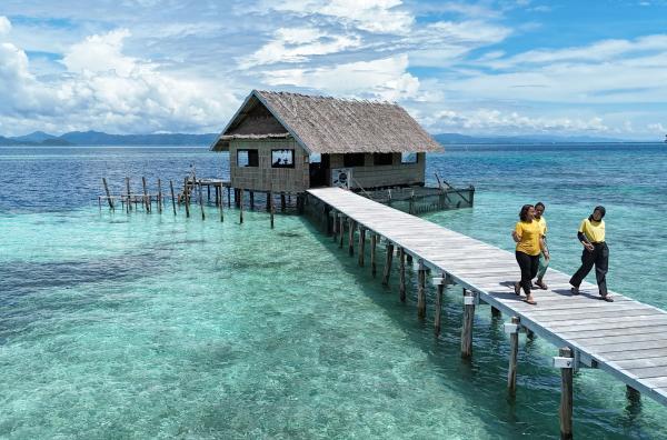 Bild 1 von 6: Auf der indonesischen Insel Kri befindet sich in einer einfachen Hütte eine Aufzuchtstation für Zebrahaie.