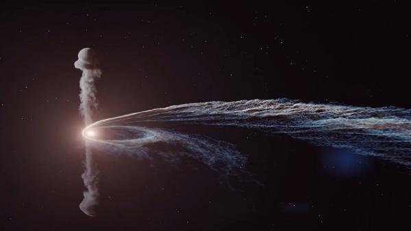 Bild 1 von 3: Materieströme und energiereiche Strahlung zeigen die gewaltigen Kräfte in der Umgebung eines Schwarzen Lochs.