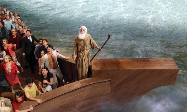 Bild 1 von 9: Es wird eine große Flut kommen, und Evan (Steve Carell, r.) muss seine Familie und natürlich die Tiere der Erde retten. Zunächst hält er das für pure Einbildung, schließlich hatte er in der letzten Zeit viel Stress. Aber dann treffen plötzlich auch Vierbeiner bei ihm ein, immer paarweise, versteht sich ...