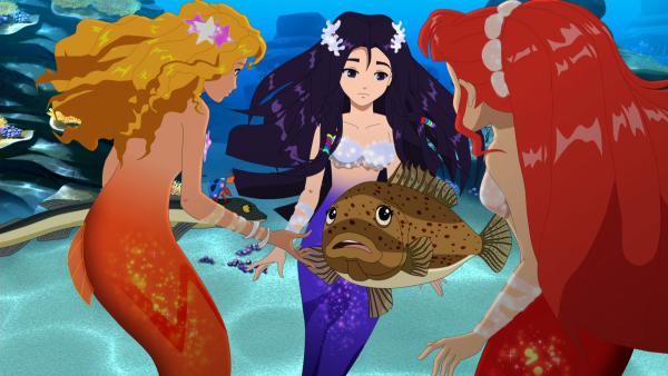 Bild 1 von 3: Die Fische haben Emma (l.), Cleo (m.) und Rikki r.) um Hilfe gebeten. Es verschwinden immer mehr Clownfische.