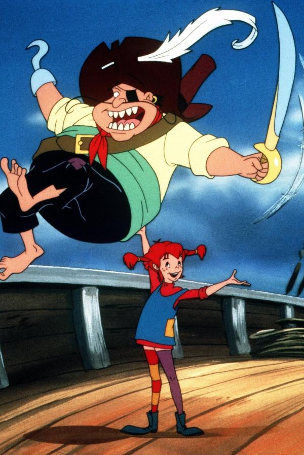 Bild 1 von 13: Im Bild: Pippi wirbelt den Piratenkapitän durch die Luft. Er hat versucht, das Schiff von ihrem Papa zu entern.