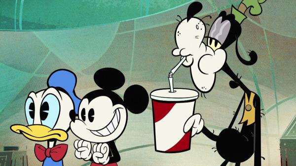 Bild 1 von 5: Micky und Donald wollen Goofy retten, nachdem dieser mit einer Erfindung von Professor Primus von Quack zurück in die Vergangenheit reist.