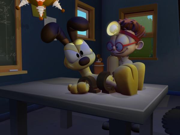 Bild 1 von 2: Odie landet bei einem Jungen, der sich als durchgeknallter Hobbywissenschaftler entpuppt, der Odie in eine Kakerlake verwandeln will.