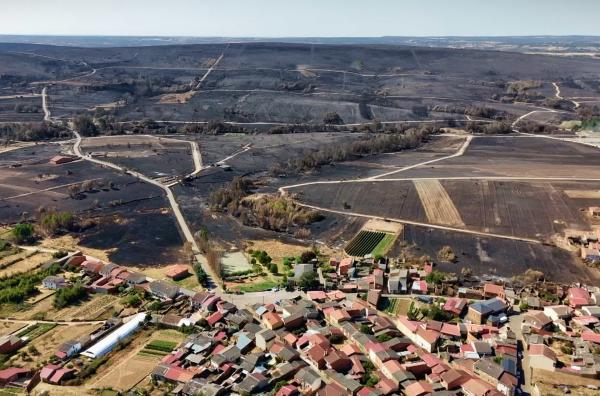 Bild 1 von 5: Brandfläche in der Sierra de la Culebra/Nordwestspanien im August 2025