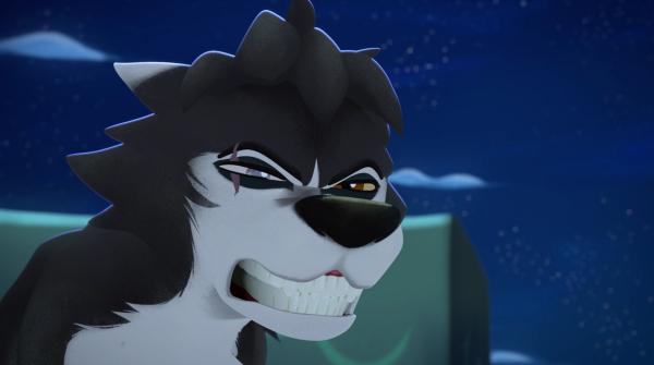 Bild 1 von 3: Ein fremder Wolf hat sich verirrt. Lupin, der zum ersten Mal einem Artgenossen begegnet, überredet Belfort, dem Wolf zu helfen, den Weg zurück in den Wald zu finden.