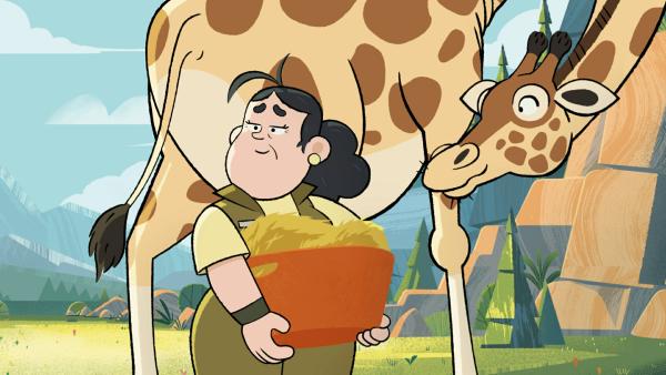 Bild 1 von 3: Die Giraffe Nala ist kurz davor ein Junges zu bekommen, und Taylor möchte unbedingt bei der Geburt dabei sein.