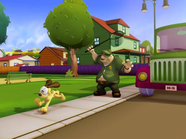 Bild 1 von 2: Dass Odie seine Hundemarke verloren hat, bemerkt er zunächst nicht. Erst als er dem Hundefänger begegnet, wird ihm das Malheur bewusst.