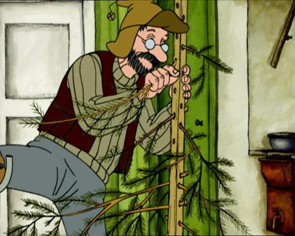Bild 1 von 5: Pettersson bastelt einen Weihnachtsbaum.