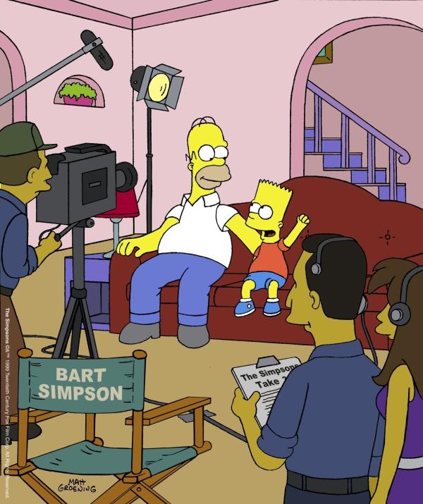 Bild 1 von 10: Homer (hinten l.) und Bart (hinten r.) als Hauptdarsteller in der selbst gedrehten \