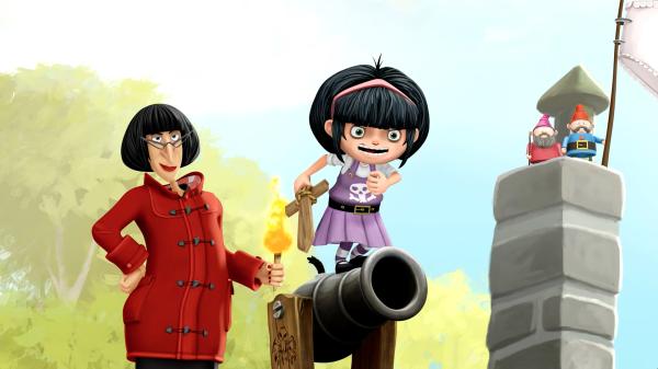 Bild 1 von 3: Goldstück (re.) ist total begeistert von Frau Biber als Piratin.