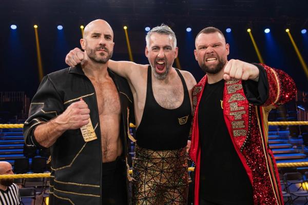 Bild 1 von 9: (v.l.n.r.) Claudio Castagnoli; Sebastian Pufpaff; Pascal Spalter