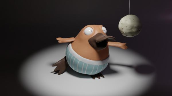 Bild 1 von 4: Nö-Nö mit einem Modell vom Mond