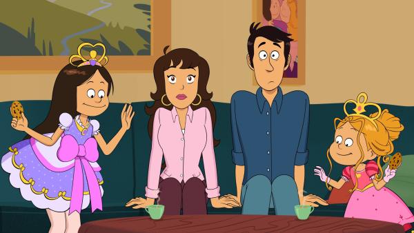 Bild 1 von 3: Die Eltern staunen: Marine und Wendy haben es ins TV geschafft mit ihrem Tanz.