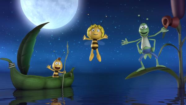 Bild 1 von 2: Maja und ihre Freunde Flip und Willi am Teich