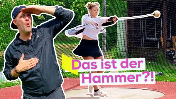Bild 1 von 1: Nova Kienast hält den U18-Weltrekord mit dem 3kg-Hammer und will zur Weltmeisterschaft. Kann Ben von ihr lernen, wie man den Hammer richtig weit wirft?