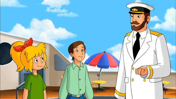 Bild 1 von 11: Der Kapitän (r.) ist versöhnt und dankt Bibi (l.) und Karl-Friedrich (M.) für ihren Einsatz.