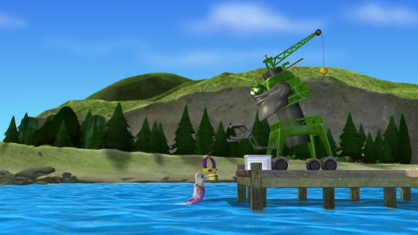 Bild 1 von 4: Roberta ist nicht zu bremsen, sie dreht Pirouetten, schlägt einen Salto nach dem anderen und springt weit höher in die Luft, als es ihre Freunde Timmy, Bess und Shanty je gedacht hätten.