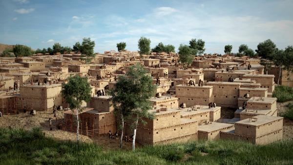 Bild 1 von 10: Großstadt der Steinzeit: ?atalhöyük im heutigen Anatolien ist die erste bekannte Großsiedlung der Steinzeit. Eine wissenschaftliche 3D-Rekonstruktion.