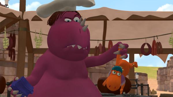 Bild 1 von 2: Chef verdächtigt Kokosnuss, Waschmittel in die Soße geworfen zu haben.